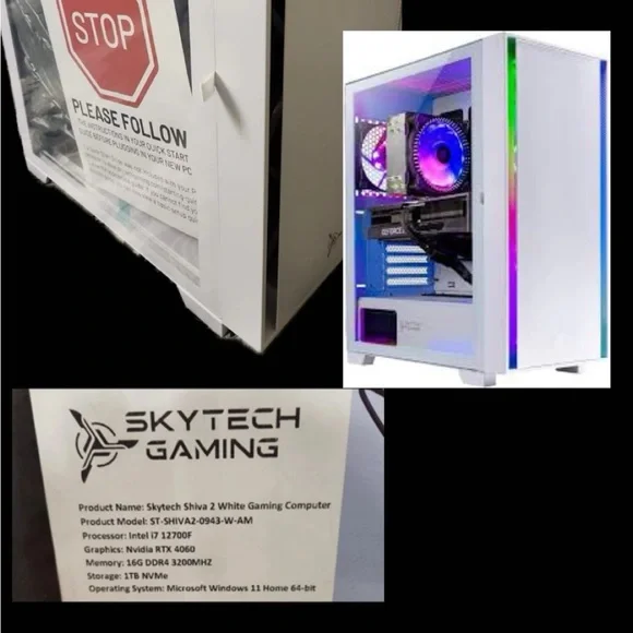 White Gaming PC with RGB Lighting